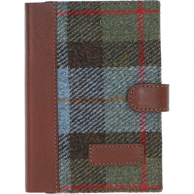 ashwood leather Ashwood Leather & Harris Tweed A6 Notebook Tan/Mcload: TW-18-02-TM