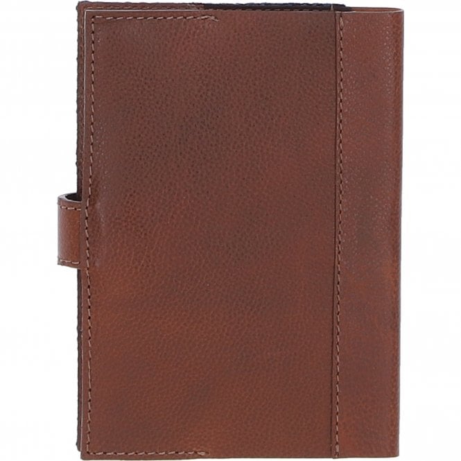 Ashwood Leather Ashwood Leather & Harris Tweed A6 Notebook Tan/Navy: TW-18-011-TN