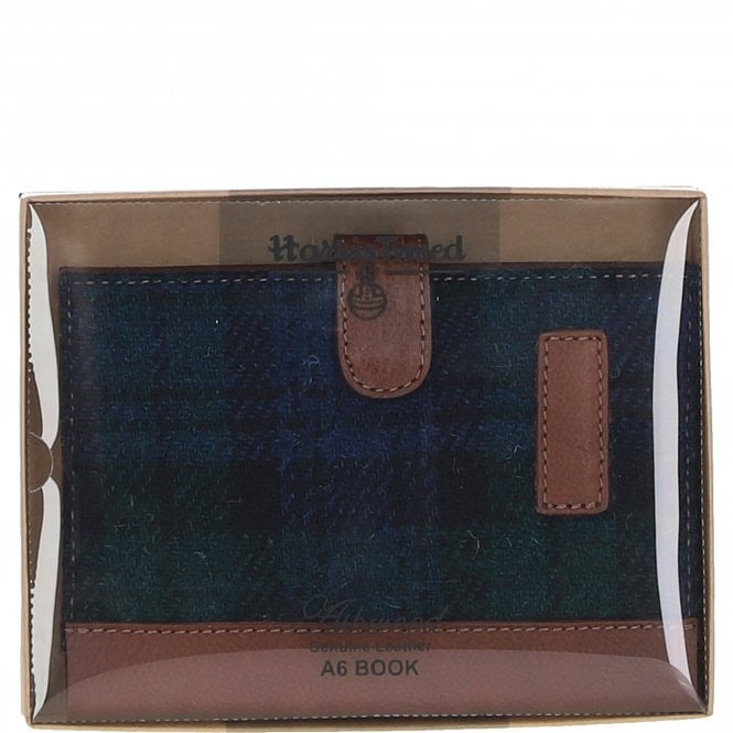 Ashwood Leather Ashwood Leather & Harris Tweed A6 Notebook Tan/Watch: TW-18-04-TW