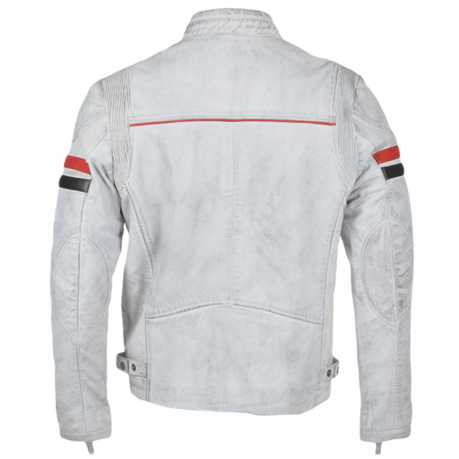Ashwood Leather Leather Biker Jacket White : Berlin