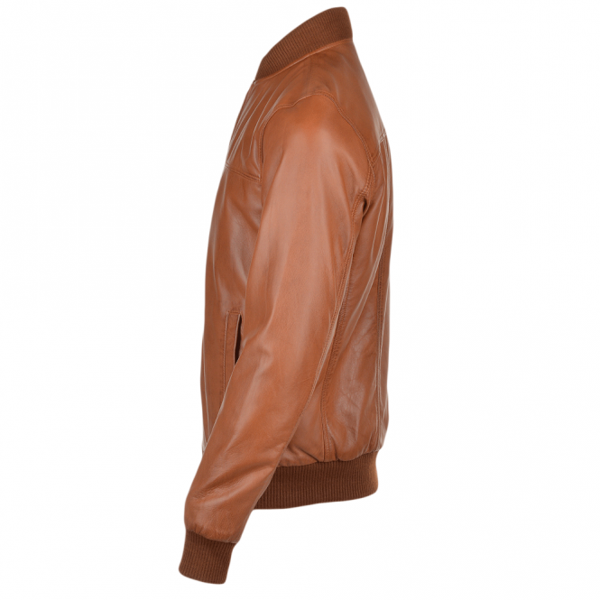 Ashwood Leather Leather Bomber Jacket Tan: Danny