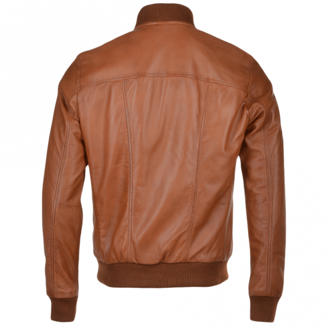 Ashwood Leather Leather Bomber Jacket Tan: Danny