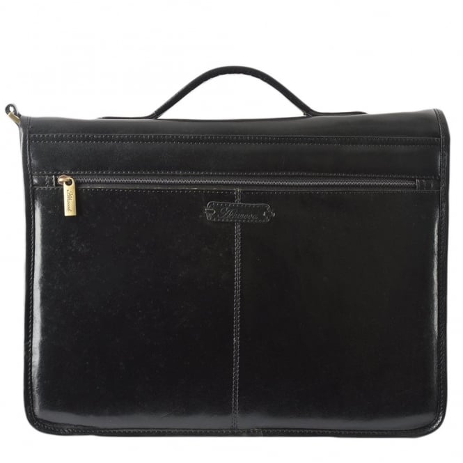 Ashwood Leather Leather Briefcase Black/vt : 8190