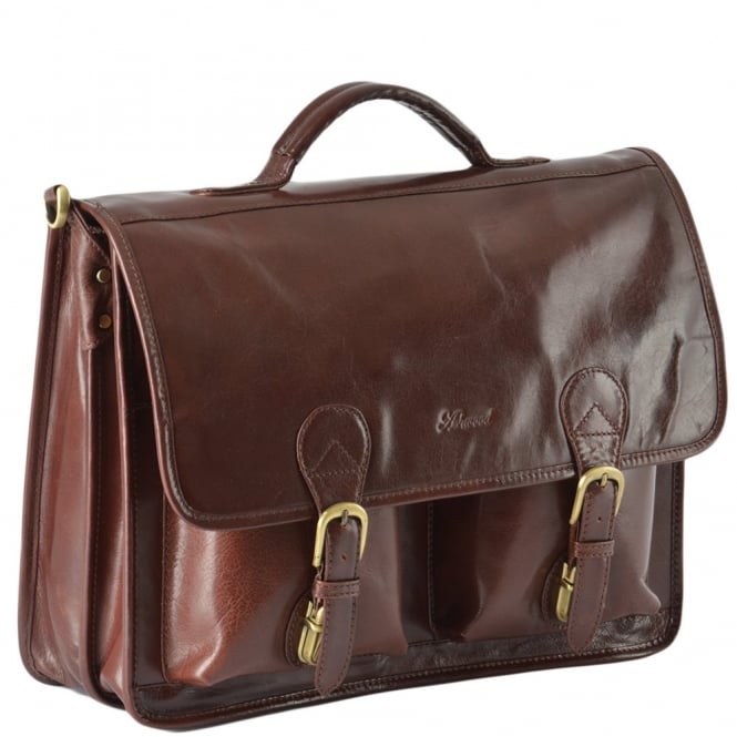 Ashwood Leather Leather Briefcase Cognac/vt : 8190