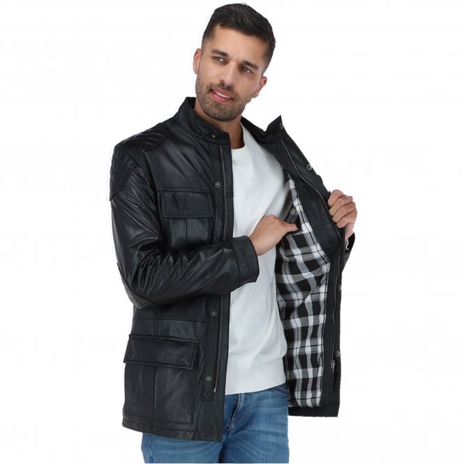 Ashwood Leather Leather Coat Black : Brontes