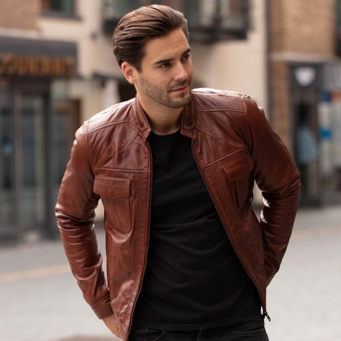 ashwood Leather Leather Jacket Tan : Edinburgh