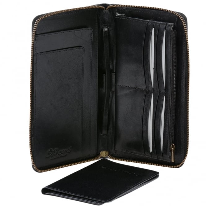 Ashwood Leather Leather Travel Wallet Black : TW-01