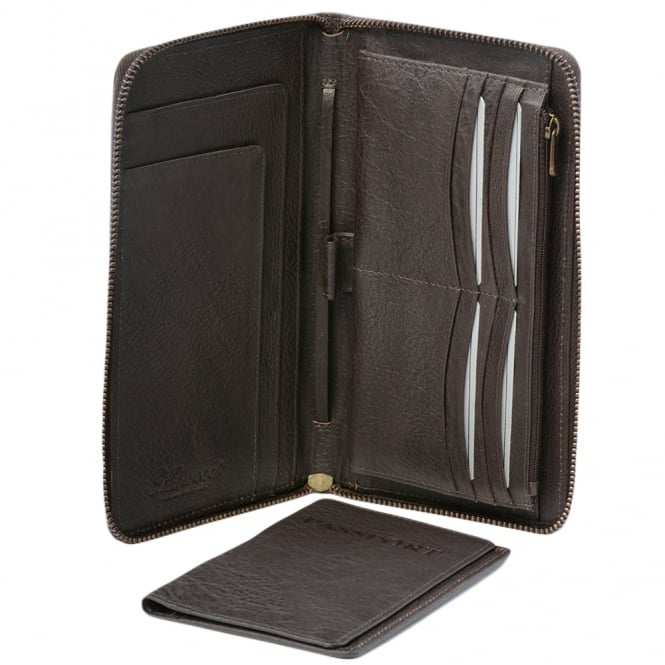 Ashwood Leather Leather Travel Wallet Brown : TW-01