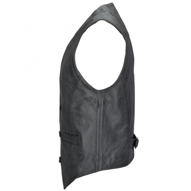 Ashwood Leather Leather Waistcoat Gray : Tudor