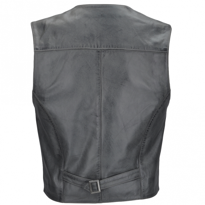 Ashwood Leather Leather Waistcoat Gray : Tudor