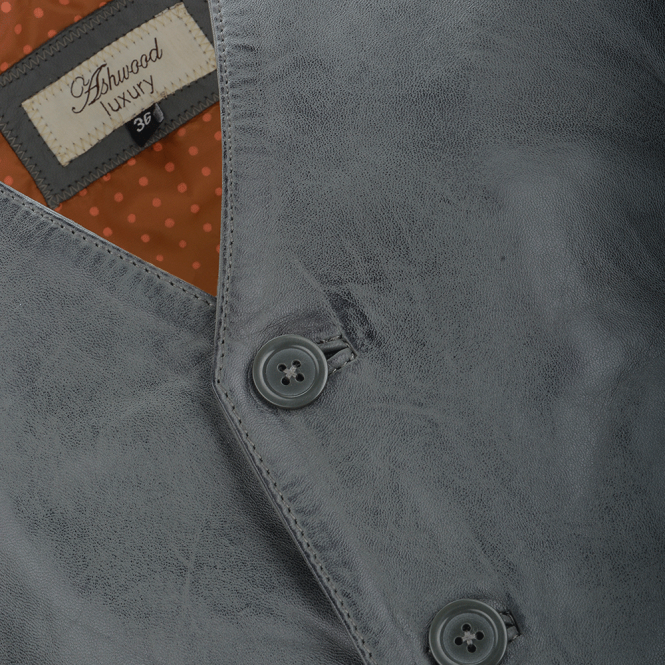 Ashwood Leather Leather Waistcoat Gray : Tudor