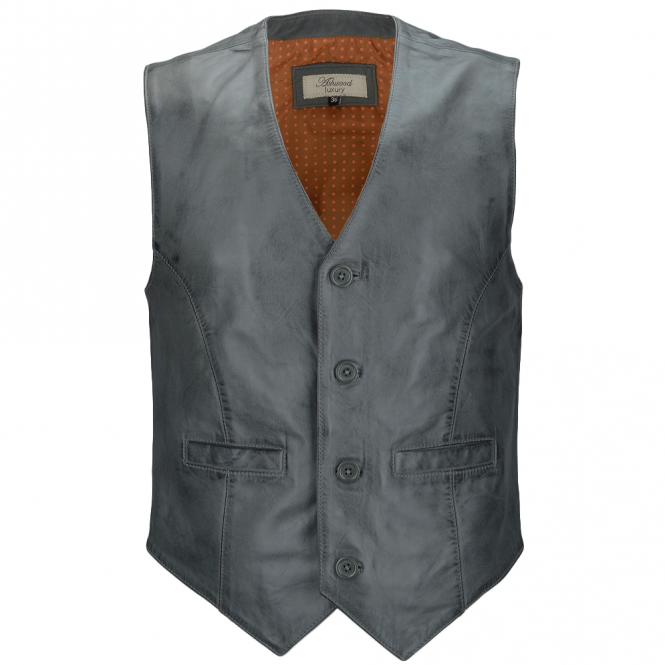 ashwood leather Leather Waistcoat Gray : Tudor