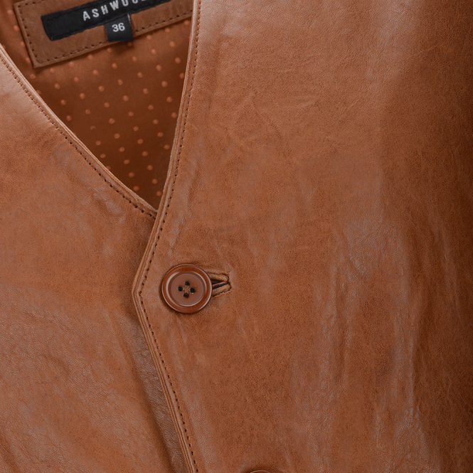 Ashwood Leather Leather Waistcoat Tan/app : Tudor