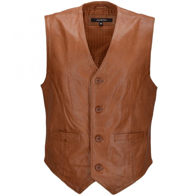 ashwood leather Leather Waistcoat Tan/app : Tudor