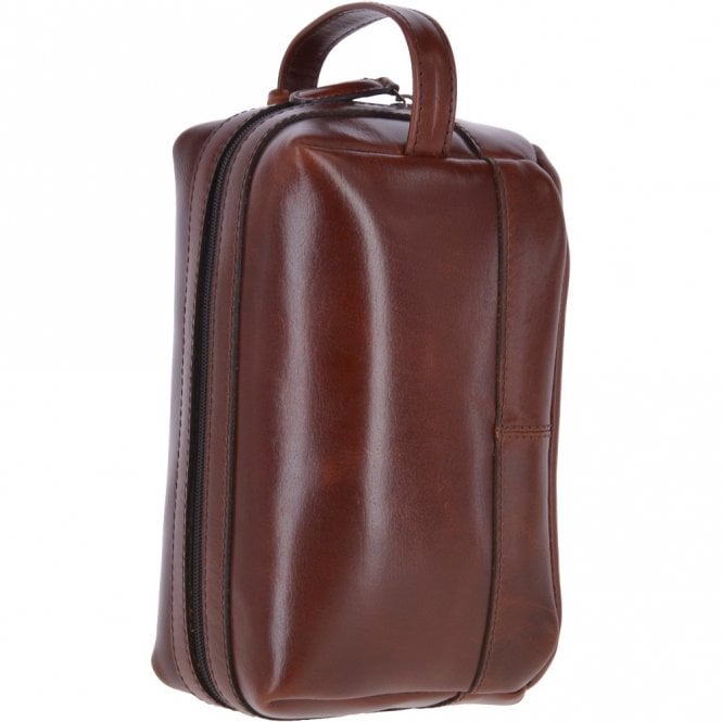 Ashwood Leather Leather Wash Bag Brandy : Rudy