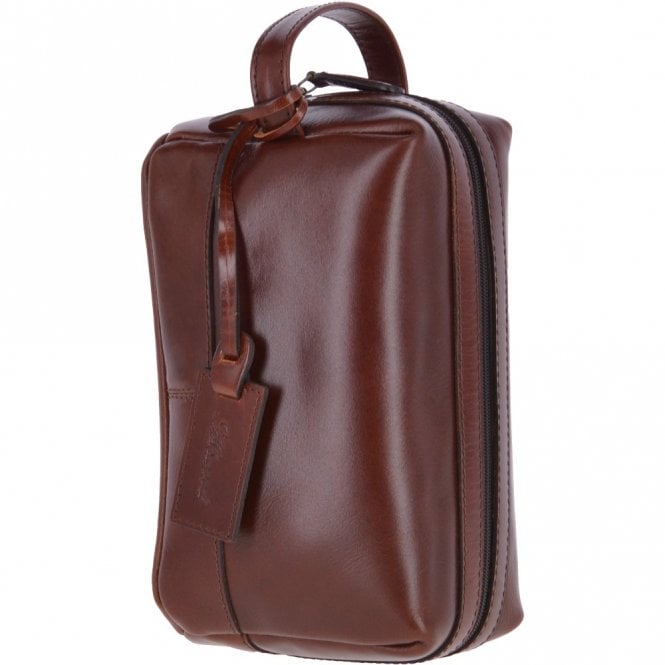 Ashwood Leather Leather Wash Bag Brandy : Rudy