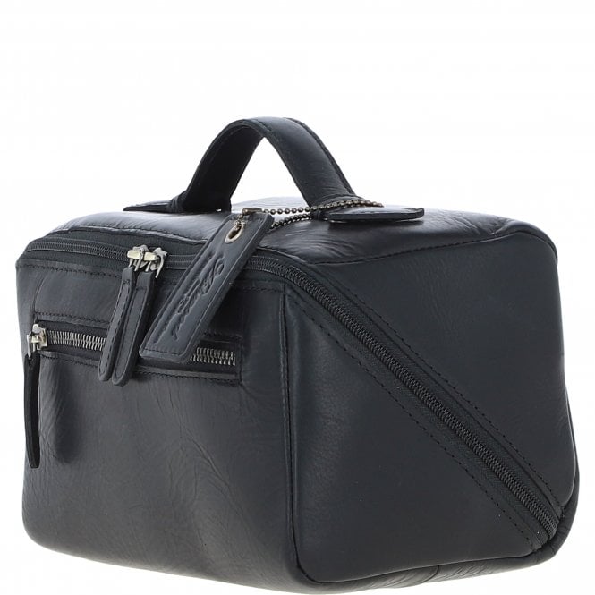 Ashwood Leather Leather Washbag Black: K-49