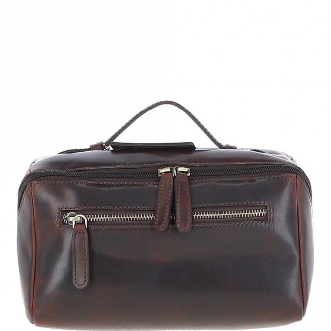 ashwood leather Leather Washbag Brown: K-49 ashwood leather Leather Washbag Brown: K-49