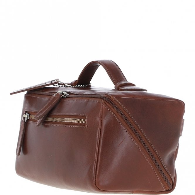 Ashwood Leather Leather Washbag Chestnut: K-49