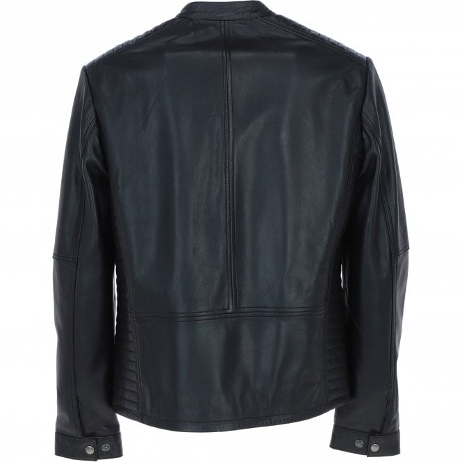 Ashwood Leather Ashwood Leather Mandarin Collar Men's Biker Jacket Black: E-16110