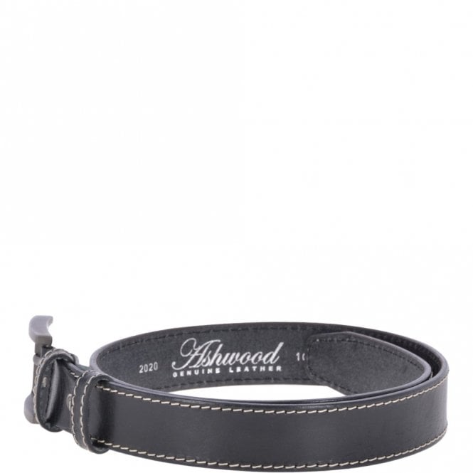 Ashwood Leather Mens Leather Belt Black: AB-02