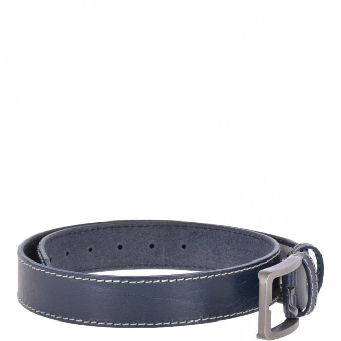 Ashwood Leather Mens Leather Belt Navy: AB-02