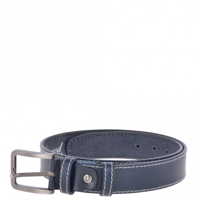 ashwood leather Mens Leather Belt Navy: AB-02