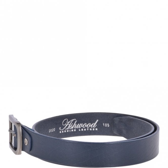 Ashwood Leather Mens Leather Belt Navy: AB-05