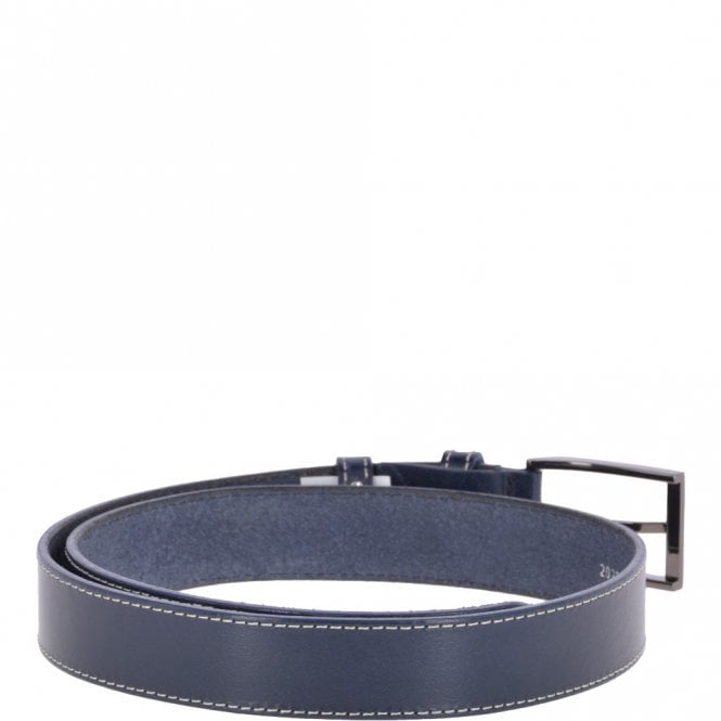 Ashwood Leather Mens Leather Belt Navy: AB-12