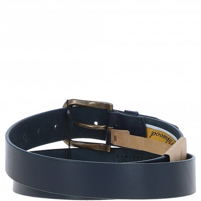 Ashwood Leather Mens Leather Belt Navy: MB-107
