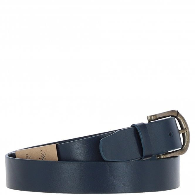 Ashwood Leather Mens Leather Belt Navy: MB-107