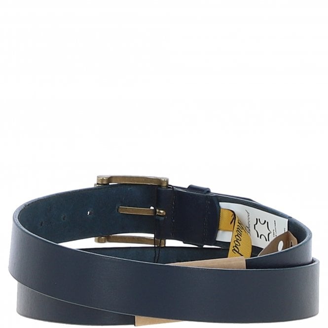 Ashwood Leather Mens Leather Belt Navy: MB-109