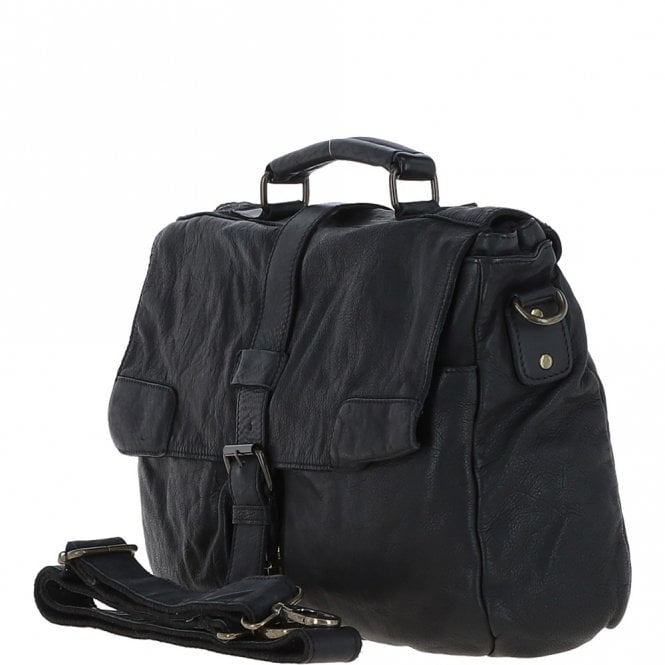 Ashwood Leather Mens Leather Briefcase Black : Doris