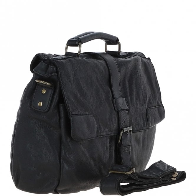 Ashwood Leather Mens Leather Briefcase Black : Doris