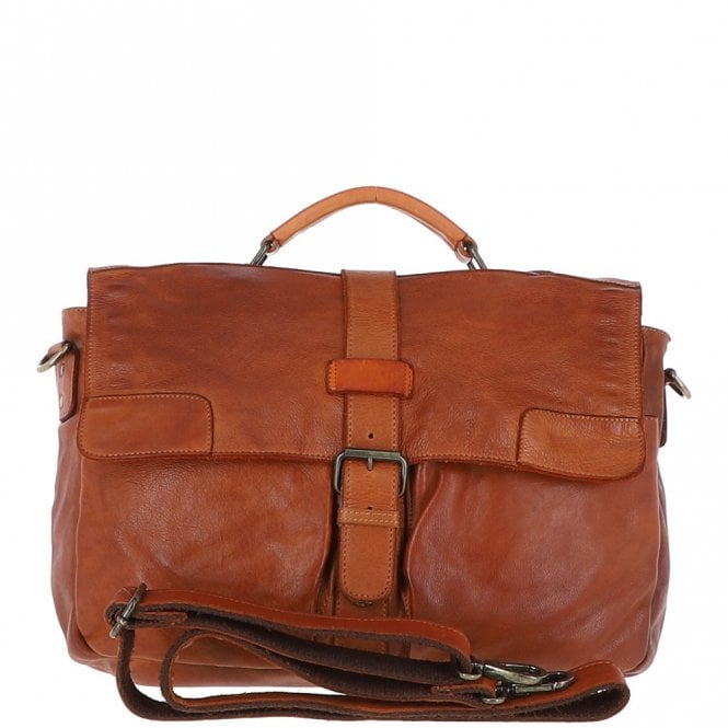 ashwood leather Mens Leather Briefcase Tan : Doris
