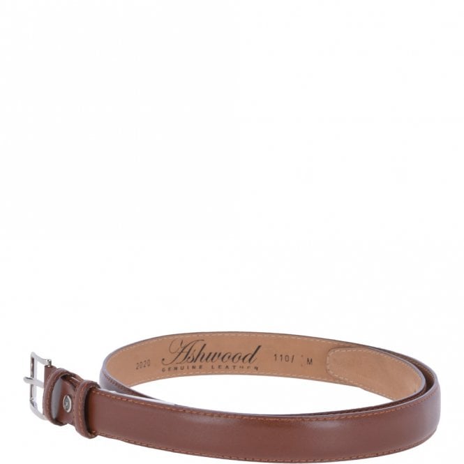 Ashwood Leather Mens Leather Chino Belt Tan: AB-23