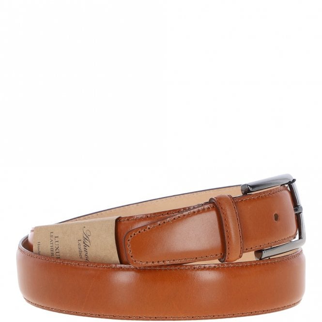 Ashwood Leather Mens Leather Chino Belt Tan: MB-102