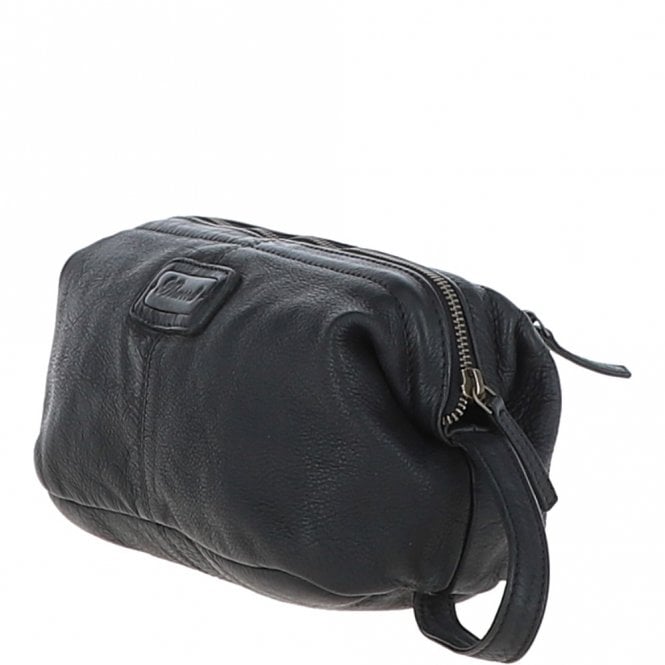 Ashwood Leather Mens Leather Wash Bag Black : Duff