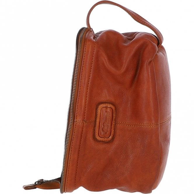 Ashwood Leather Mens Leather Wash Bag Tan : Duff