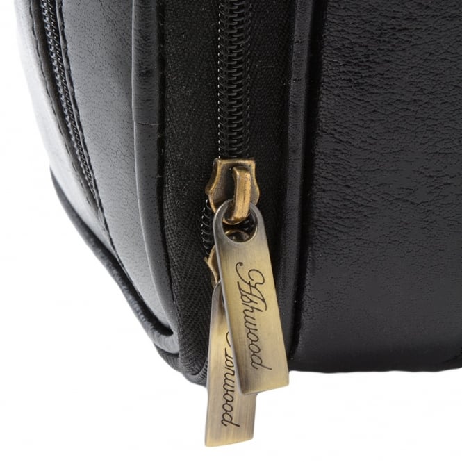 Ashwood Leather Mens Leather Washbag Black/vt : 2080