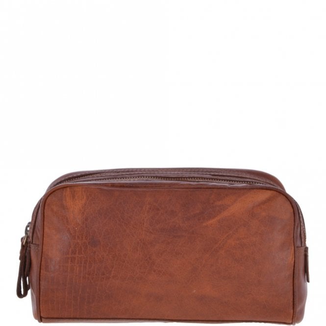 Ashwood Leather Mens Leather Washbag Tan : G-37