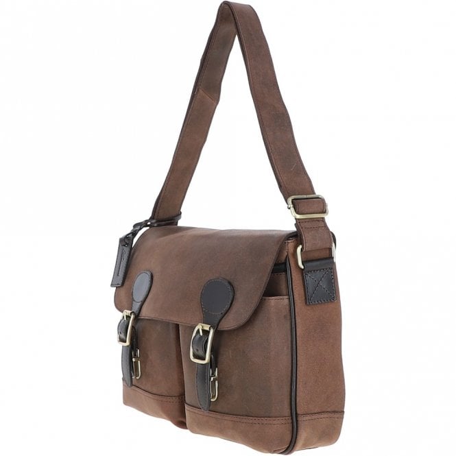 Ashwood Leather Ashwood Leather Messenger Laptop Bag Oily Brown: EDWARD