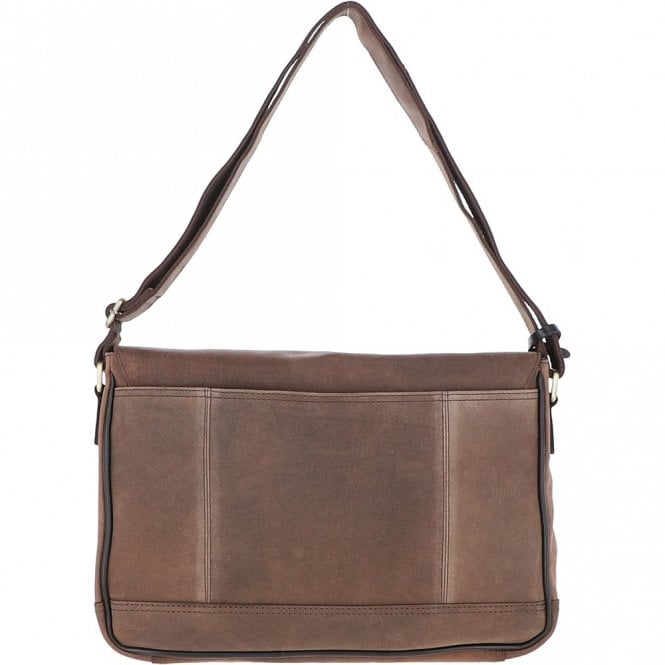 Ashwood Leather Ashwood Leather Messenger Laptop Bag Oily Brown: EDWARD