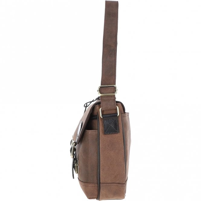 Ashwood Leather Ashwood Leather Messenger Laptop Bag Oily Brown: EDWARD