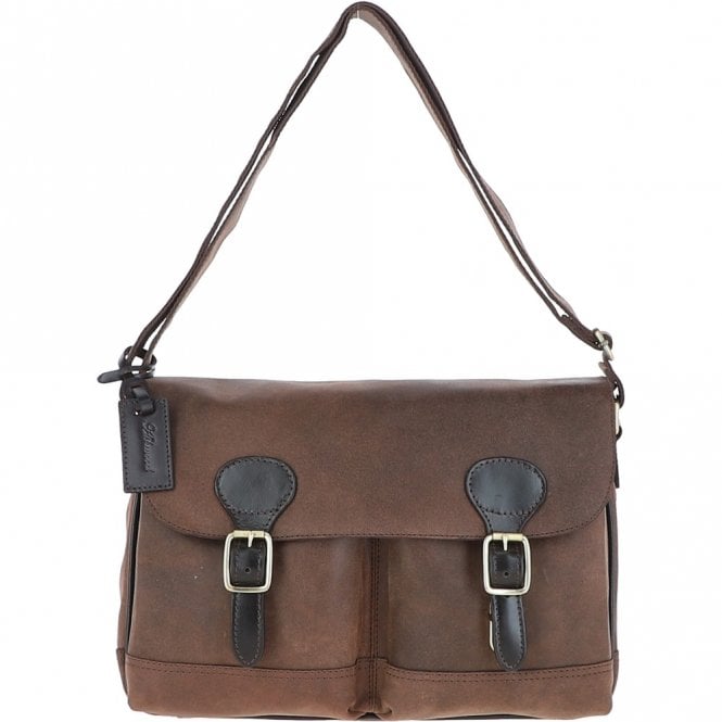 ashwood leather Ashwood Leather Messenger Laptop Bag Oily Brown: EDWARD