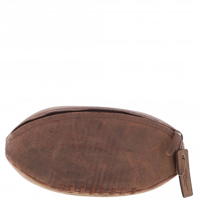 Ashwood Leather Ashwood Leather Rugby Ball Washbag Brown: Q-40