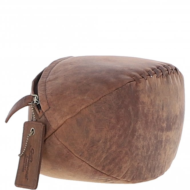 Ashwood Leather Ashwood Leather Rugby Ball Washbag Brown: Q-40