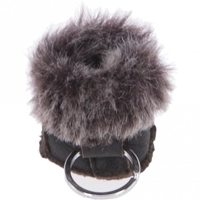 Ashwood Leather Sheepskin Boot Key Ring : Brown/nap
