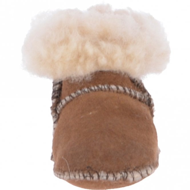 Ashwood Leather Sheepskin Boot Key Ring : Tan Multi