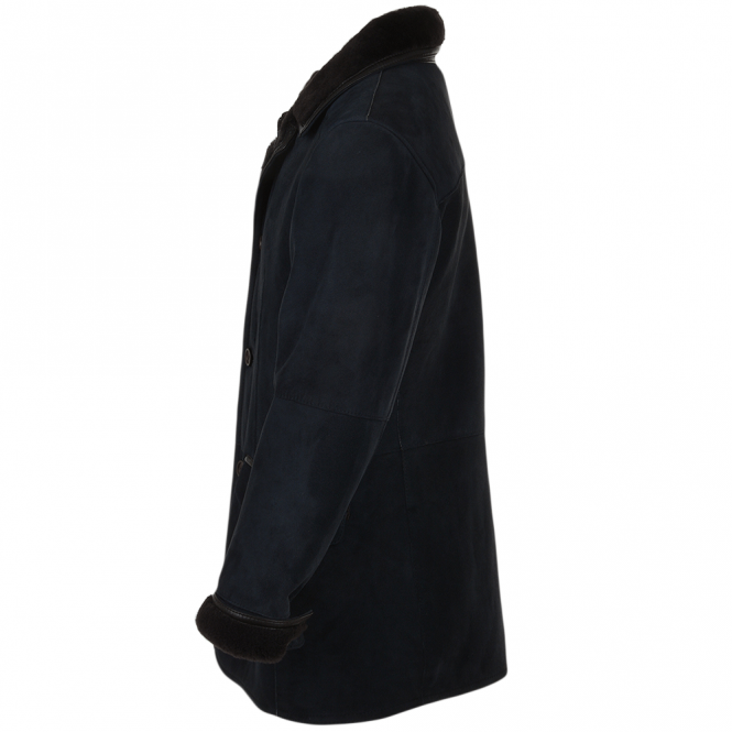 Ashwood Leather Sheepskin Coat Dark Blue : Richmond